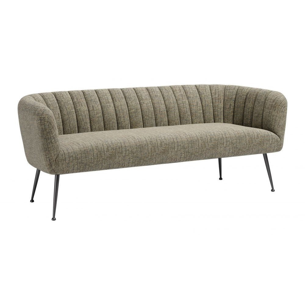 Deco Sofa Zuo 111087 | Chenille Polyester Fabric, Powder Coated Steel | Green Tweed
