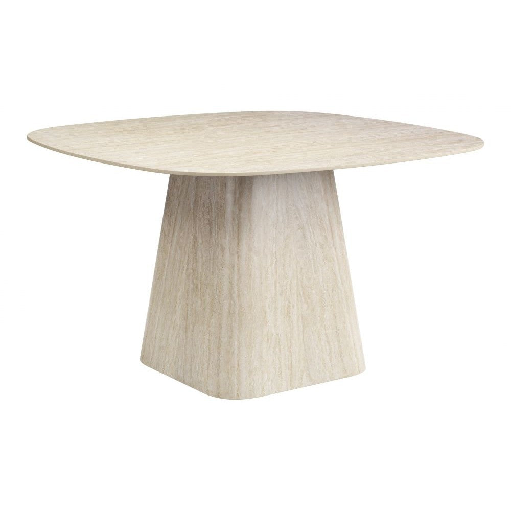 Brim Dining Table Zuo 111103 | Faux Travertine Sintered Stone, Faux Travertine MDF | Natural