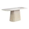 Nooka Dining Table Zuo 111104 | Faux Marble Sintered Stone, Faux Travertine MDF | White & Natural