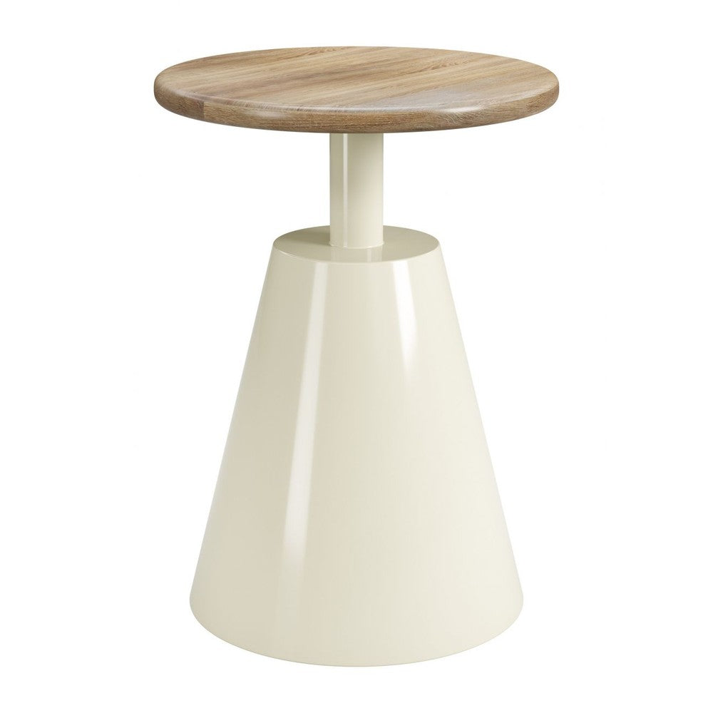 Sira Side Table Zuo 111108 | Faux Wood MDF, Powder Coated Steel | Natural & Ivory