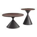Rosk Coffee Table Set Zuo 111109 | Faux Wood MDF, Powder Coated Steel | Walnut& Black