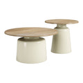 Lireen Coffee Table Set Zuo 111110 | Faux Wood MDF, Powder Coated Steel | Natural & Ivory
