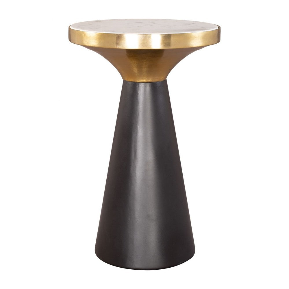Obsidian Accent Table Zuo 111117 | Natural Marble, Powder Coated, Iron, Electroplated Iron | Multicolor