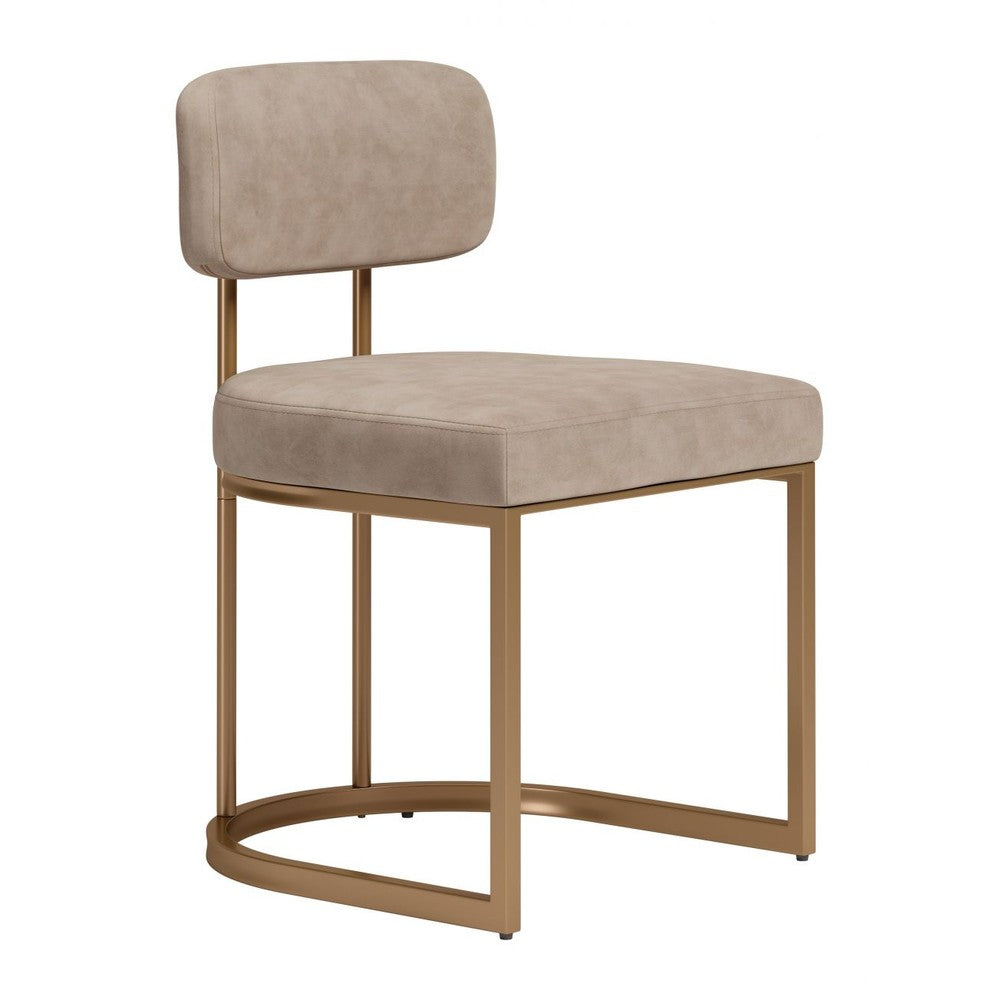 Velar Dining Chair Zuo 111121 | Faux Leather, Powder Coated Steel | Beige