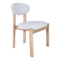 Rilou Dining Chair Zuo 111122 | Shearling Style Fabric, Whitewashed, Rubberwood, Powder Coated Steel | White & Natural