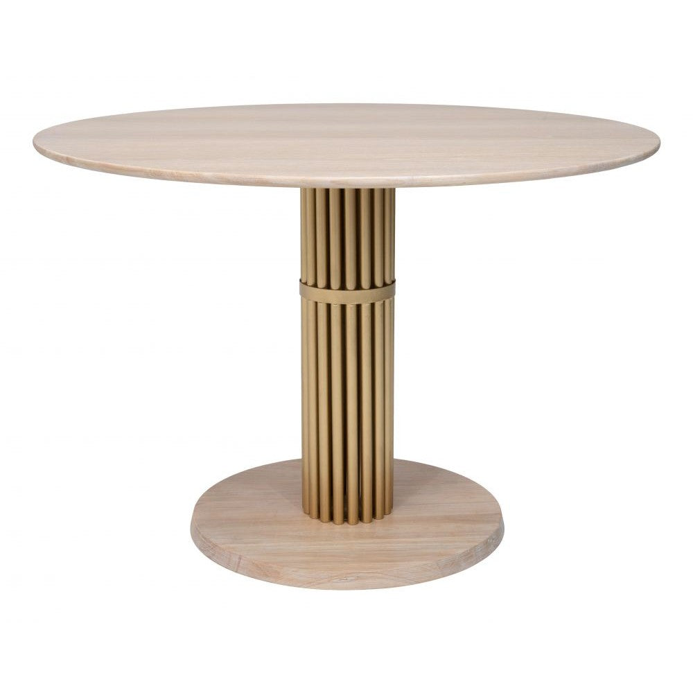 Wilou Dining Table Zuo 111125 | Oak Veneer Rubberwood, Whitewashed, Rubberwood, Powder Coated Steel | Natural