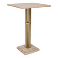 Wilou Bar Table Zuo 111126 | Oak Veneer Rubberwood, Whitewashed, Rubberwood, Powder Coated Steel | Natural