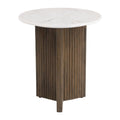 Tailo Side Table Zuo 111138 | Natural Marble, Solid Mango Wood, MDF | White & Brass
