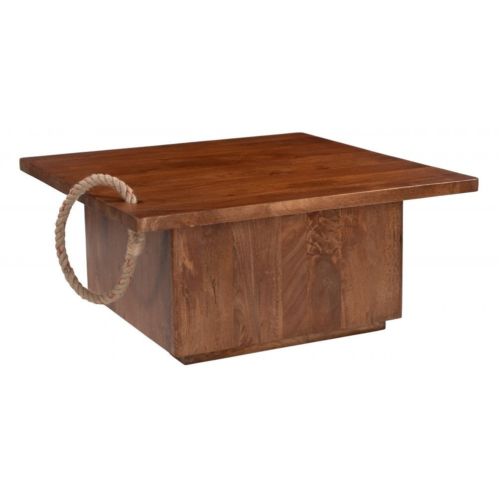 Omaga Storage Coffee Table Zuo 111139 | Solid Mango Wood, Jute | Walnut
