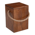 Omaga Storage Side Table Zuo 111140 | Solid Mango Wood, Jute | Walnut