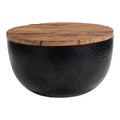 Duskan Storage Coffee Table Zuo 111144 | Solid Pine Wood, Powder Coated Iron | Natural & Black