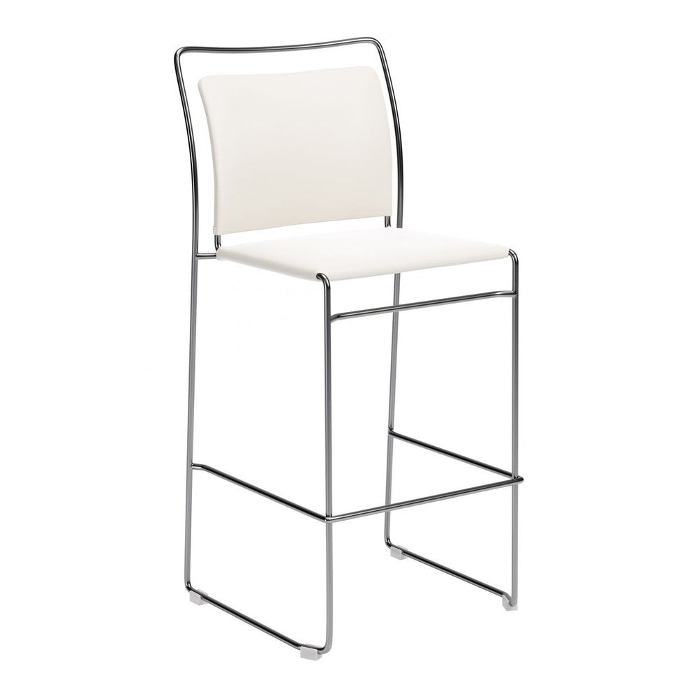 Verbena Barstool Zuo 111158 | Faux Leather, Powder Coated Steel | Cream