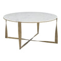 Simba Coffee Table Zuo 111164 | Natural Marble, Powder Coated Iron, MDF | White & Brass