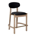 Rilou Counter Stool Zuo 111180 | Faux Leather, Whitewashed, Rubberwood, Powder Coated Steel | Black & Natural