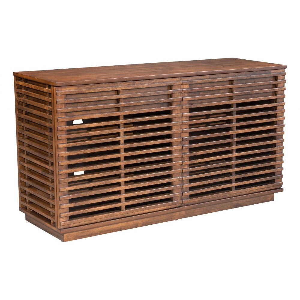 Linea Credenza Zuo 199051 | Wood Veneer MDF, Rubberwood, MDF | Walnut