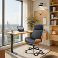 ZUO Flex High Back Office Chair — Black Faux Leather, Adjustable Height, 330 lb Capacity