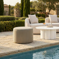 ZUO Moxy Outdoor Ottoman — Green All-Weather Olefin Fabric, Powder Coated Steel, 220 lb Capacity