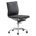 Office Chair Zuo 215218 | Faux Leather, Electroplated, Steel, Aluminum Alloy | Black