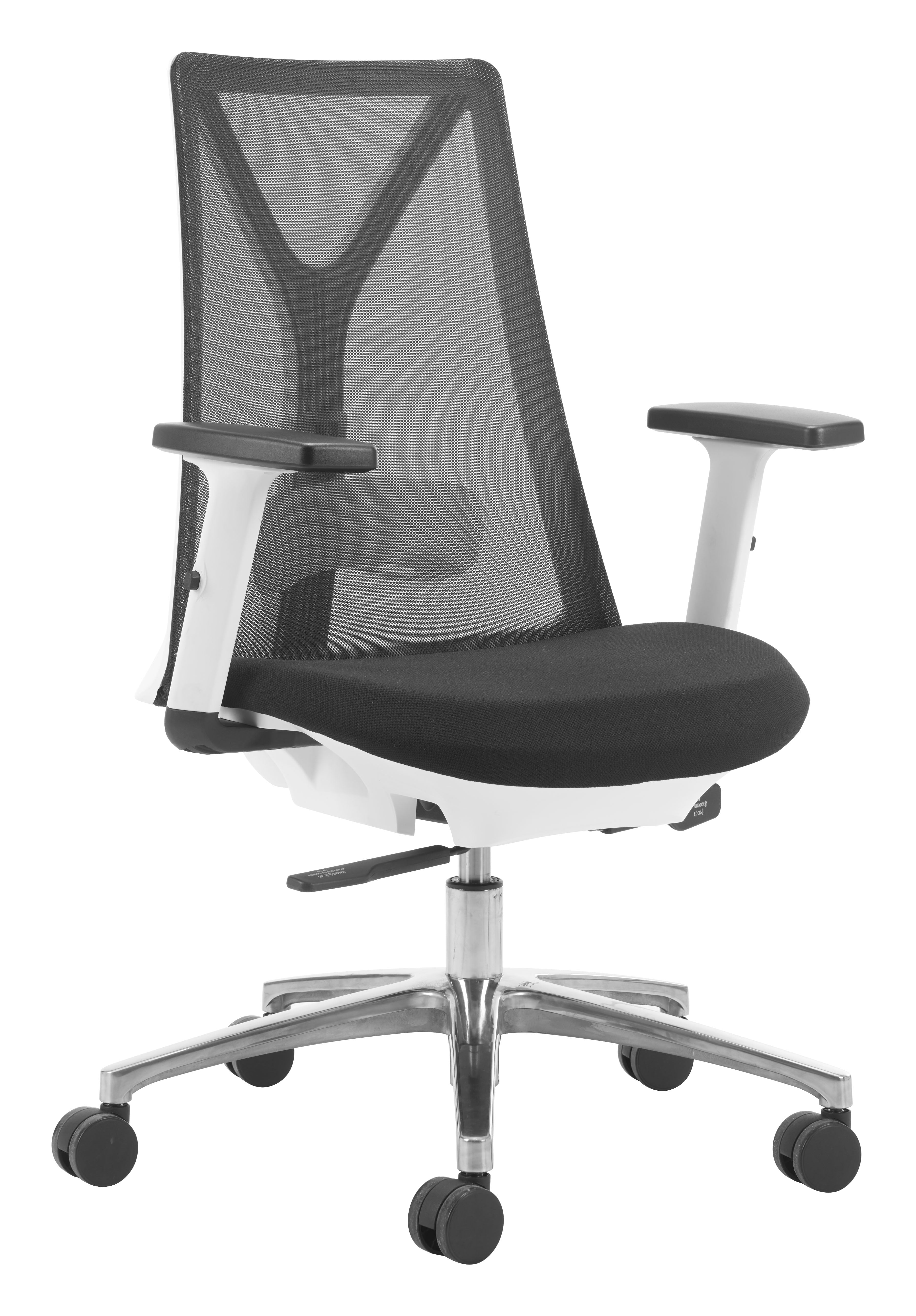 ZUO Hasso Mesh Office Chair — Black, Adjustable Height & Armrests, Chrome Base, 285 lb Capacity