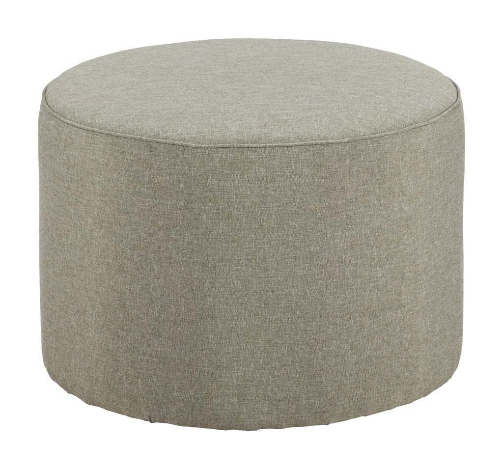 ZUO Moxy Outdoor Ottoman — Green All-Weather Olefin Fabric, Powder Coated Steel, 220 lb Capacity