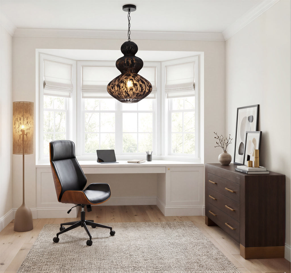 ZUO Flex High Back Office Chair — Black Faux Leather, Adjustable Height, 330 lb Capacity