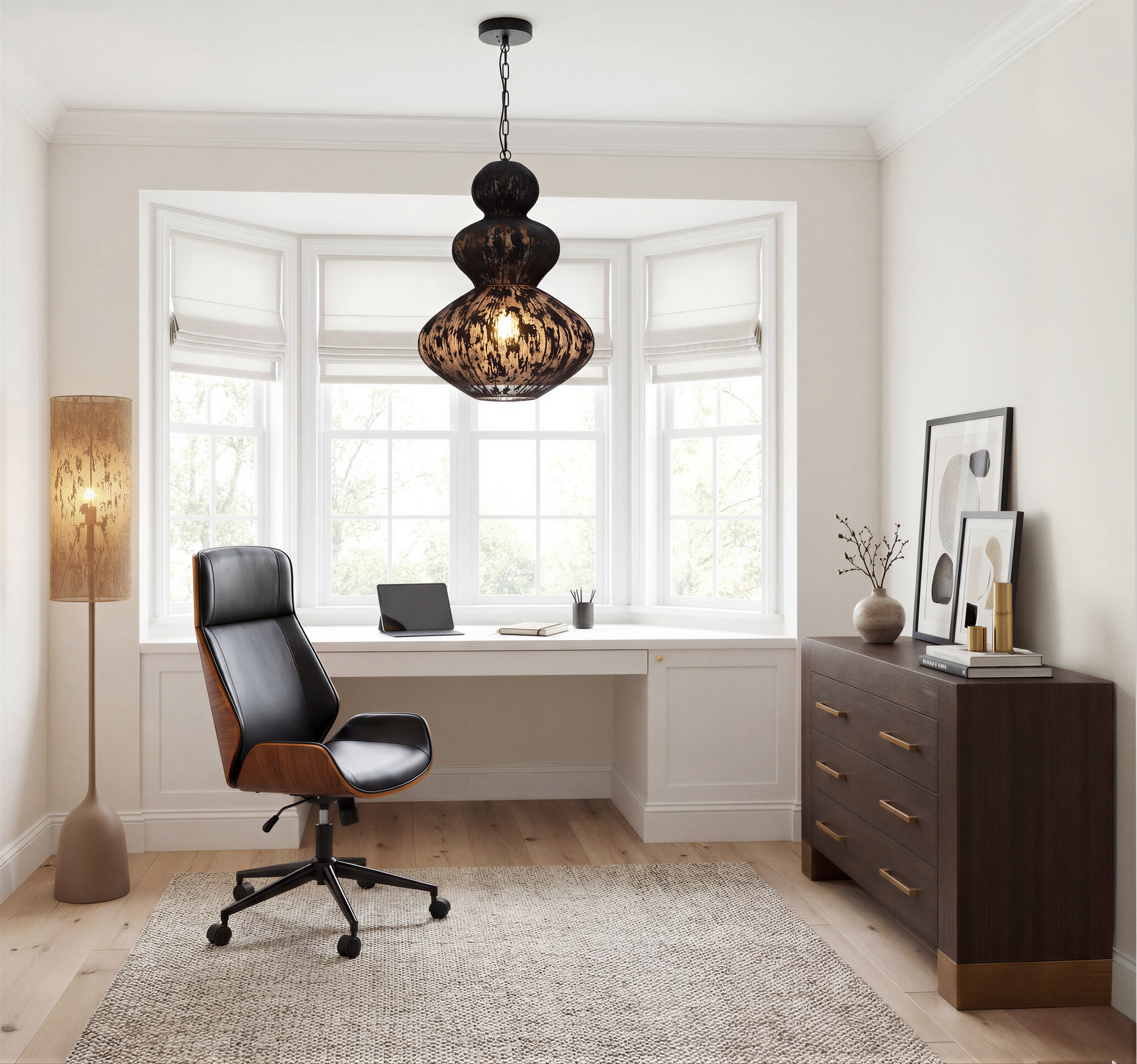 ZUO Flex High Back Office Chair — Black Faux Leather, Adjustable Height, 330 lb Capacity