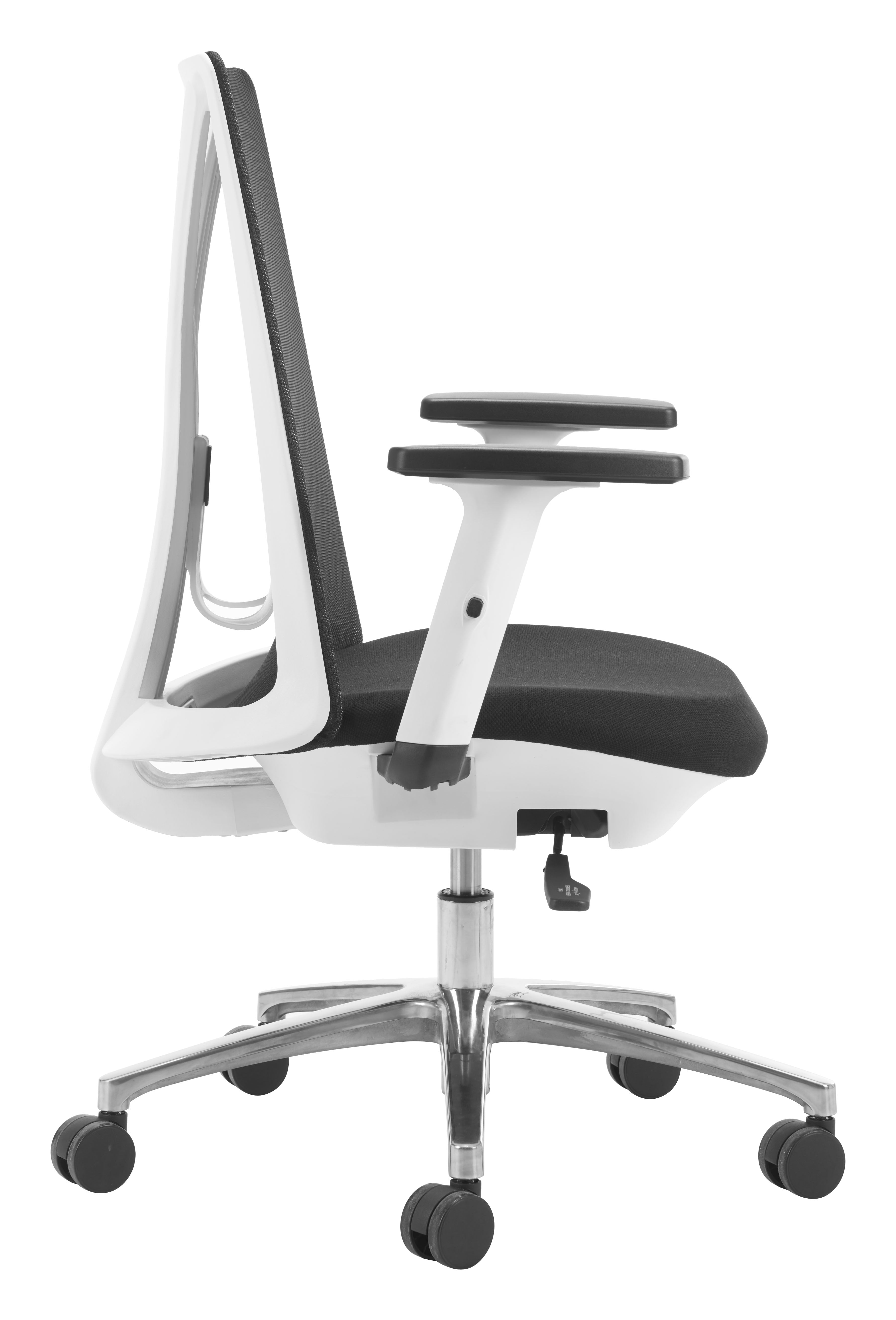 ZUO Hasso Mesh Office Chair — Black, Adjustable Height & Armrests, Chrome Base, 285 lb Capacity
