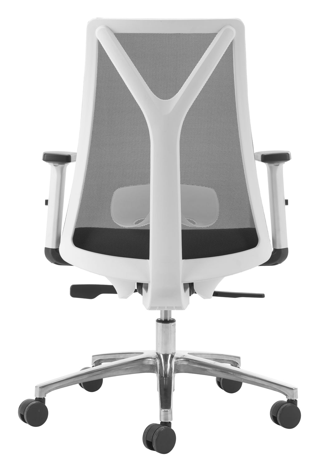 ZUO Hasso Mesh Office Chair — Black, Adjustable Height & Armrests, Chrome Base, 285 lb Capacity
