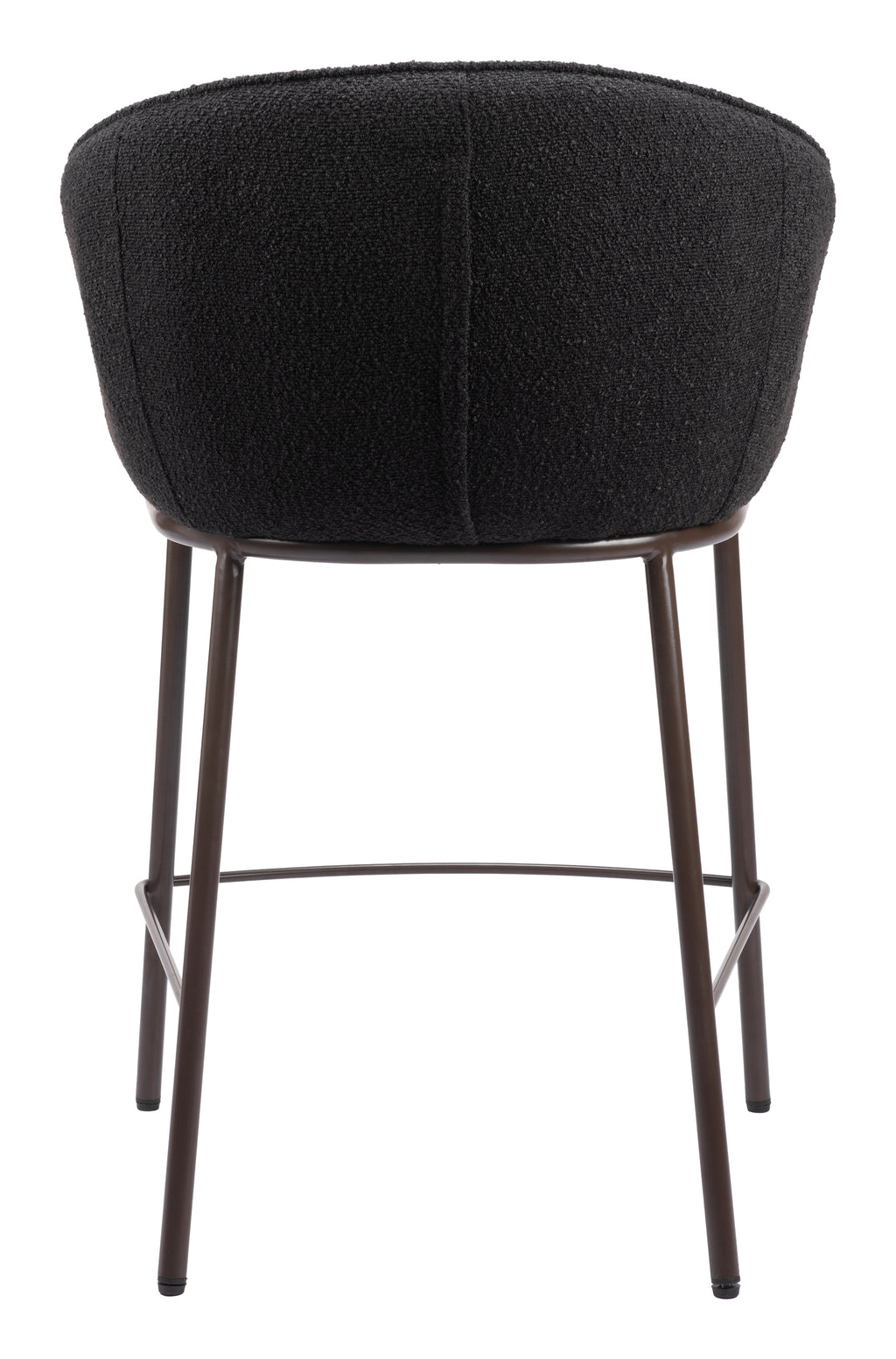 ZUO Essen Counter Stool — Black Textured Fabric, Bronze Powder Coated Steel Frame, 350 lb Capacity