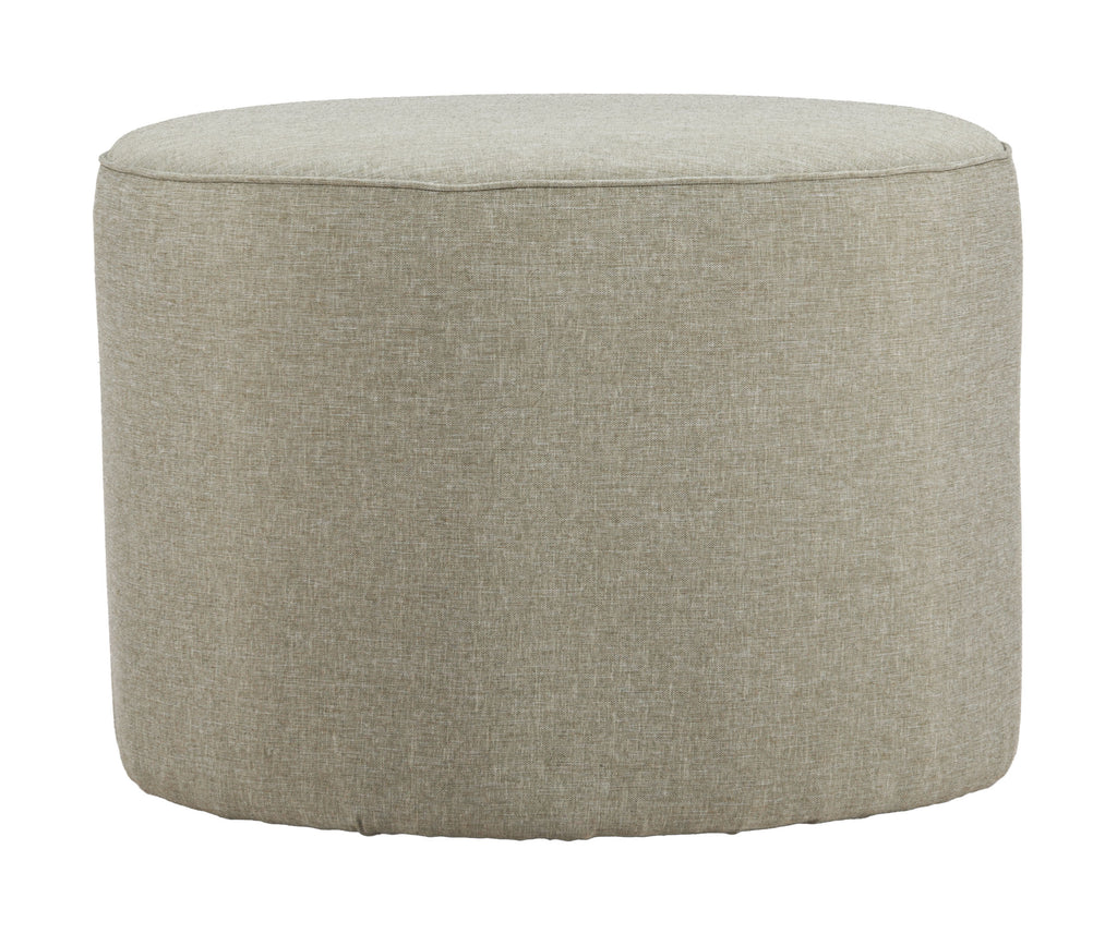 ZUO Moxy Outdoor Ottoman — Green All-Weather Olefin Fabric, Powder Coated Steel, 220 lb Capacity