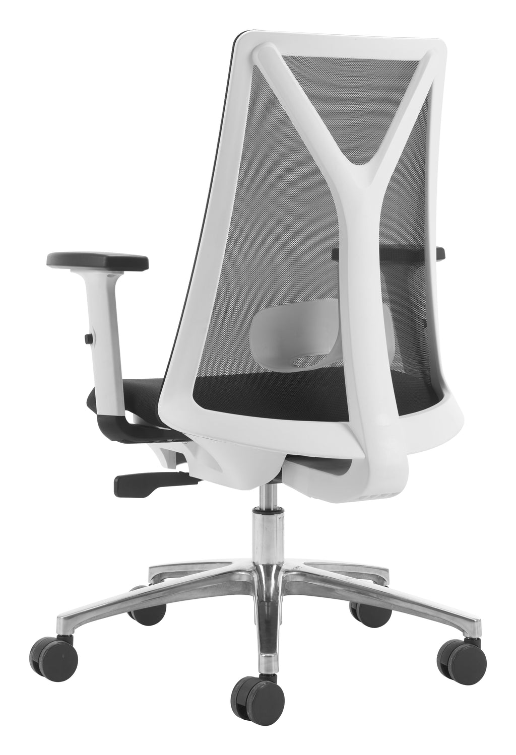 ZUO Hasso Mesh Office Chair — Black, Adjustable Height & Armrests, Chrome Base, 285 lb Capacity