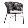 Freycinet Dining Chair Zuo 703987 | Outdoor Polyester Fabric, Powder Coated Steel | Black