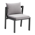 Horizon Dining Chair Zuo 704008 | Outdoor Olefin Fabric, Powder, Coated Aluminum | Gray