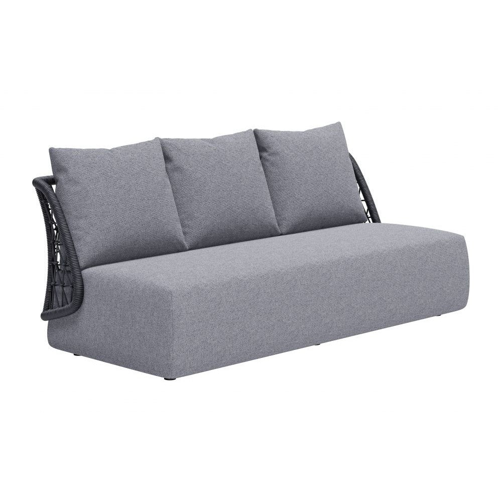 Mek An Sofa Zuo 704023 | Outdoor Olefin Fabric, Aluminum, 100% Polypropylene | Gray