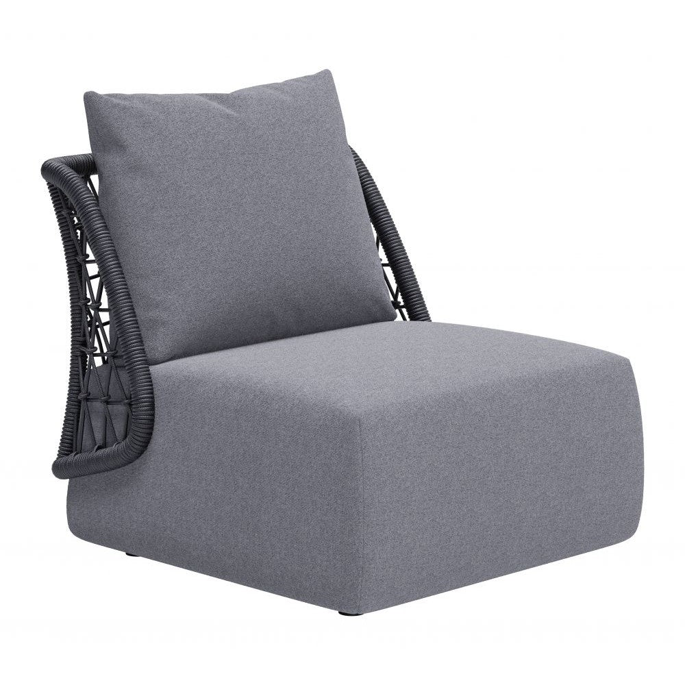 Mekan Accent Chair Zuo 704024 | Outdoor Olefin Fabric, Aluminum, 100% Polypropylene | Gray