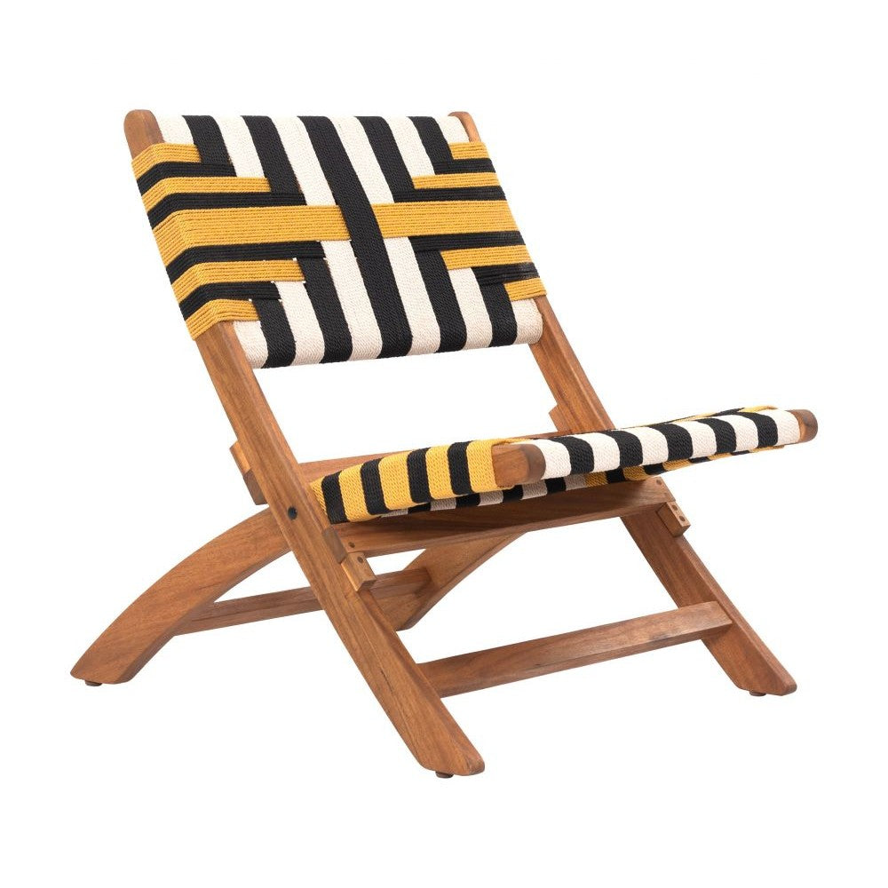 Sunbeam Lounge Chair Zuo 704030 | Solid Acacia Wood, Synthetic Rattan Weave | Multicolor