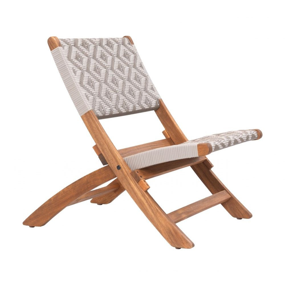 Tide Lounge Chair Zuo 704031 | Solid Acacia Wood, Synthetic Rattan Weave | Multicolor