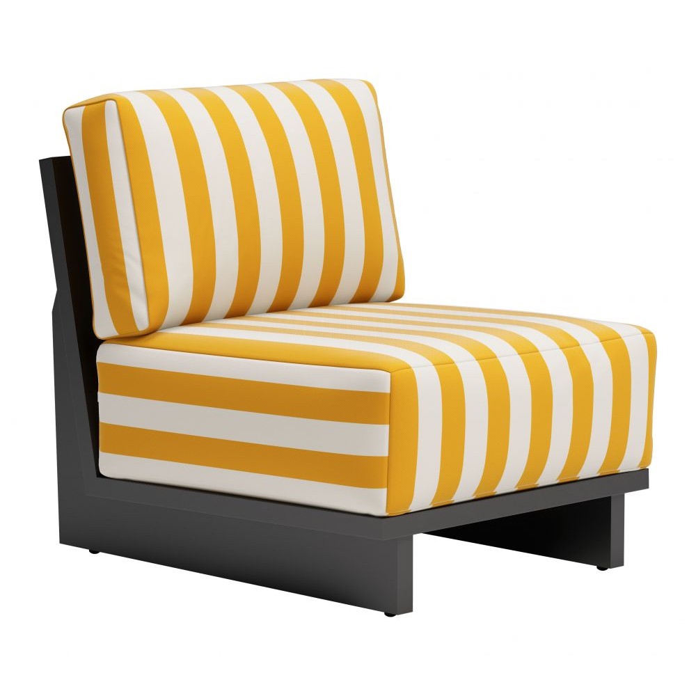 Shoreline Accent Chair Zuo 704042 | Outdoor Olefin Fabric, Powder, Coated Aluminum | Yellow
