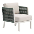 Bridgehampton Armchair Zuo 704044 | Outdoor Olefin Fabric, Powder, Coated Aluminum | White