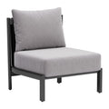 Horizon Accent Chair Zuo 704046 | Outdoor Olefin Fabric, Powder, Coated Aluminum | Gray