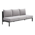 Horizon Sofa Zuo 704047 | Outdoor Olefin Fabric, Powder, Coated Aluminum | Gray