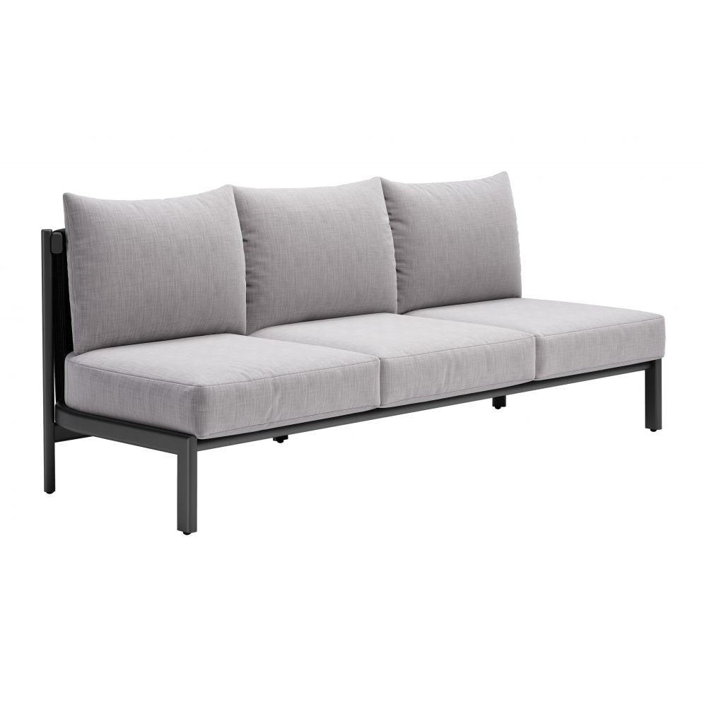 Horizon Sofa Zuo 704047 | Outdoor Olefin Fabric, Powder, Coated Aluminum | Gray