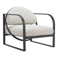 Flakt Accent Chair Zuo 704054 | Outdoor Polyester Fabric, Powder Coated Aluminum | Ivory