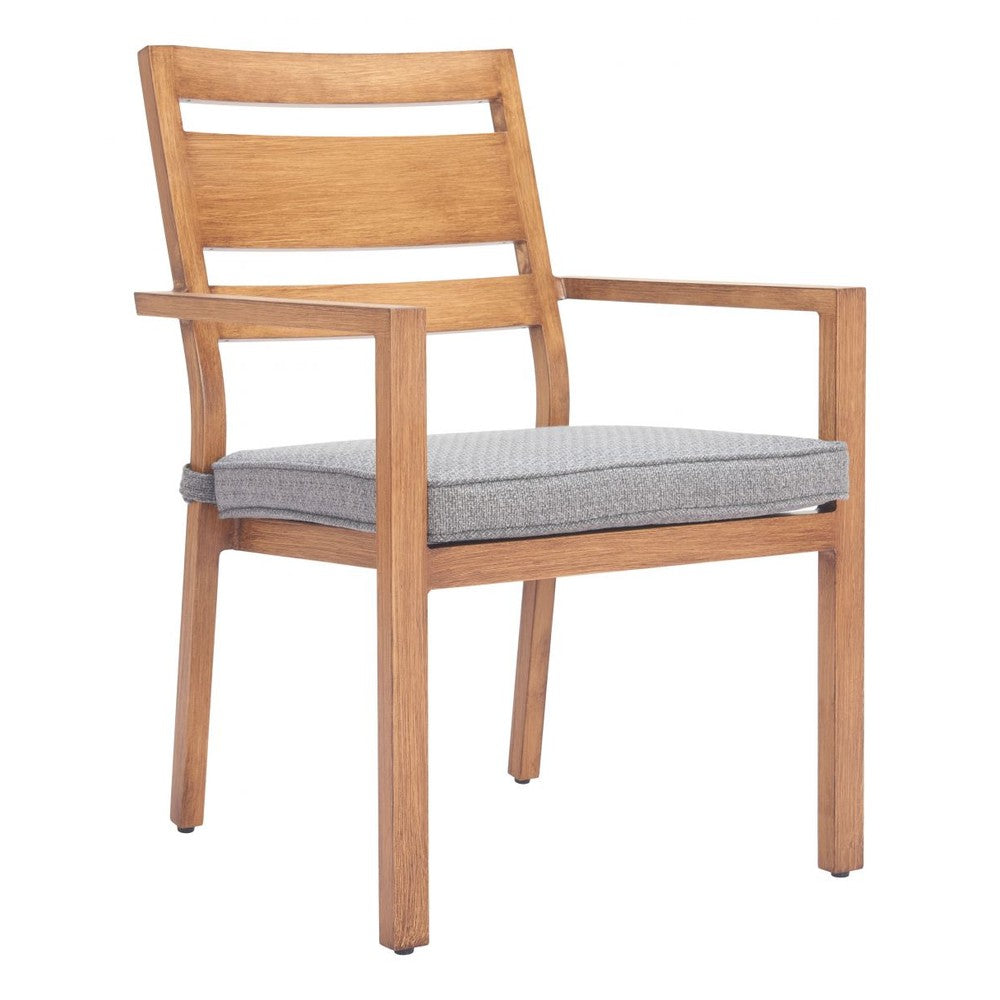 Rader Dining Chair Zuo 704059 | Outdoor Olefin Fabric, Faux Wood Aluminum | Natural