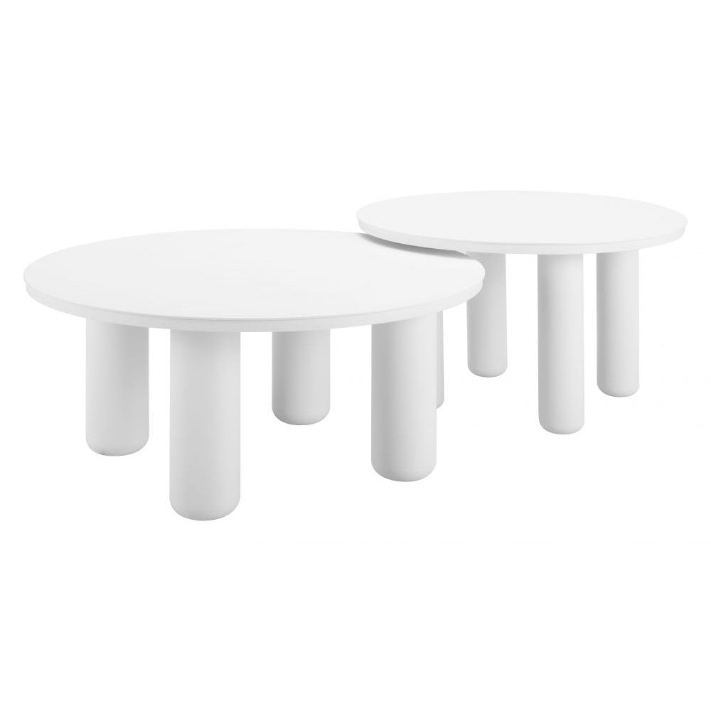 Ola Coffee Table Set Zuo 704075 | Powder Coated Aluminum | White