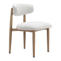 Bege Dining Chair Zuo 704078 | Outdoor Olefin Fabric, Faux Wood Aluminum | White