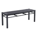Iska Bench Zuo 704087 | Faux Wood Aluminum, Synthetic Rattan Weave | Black