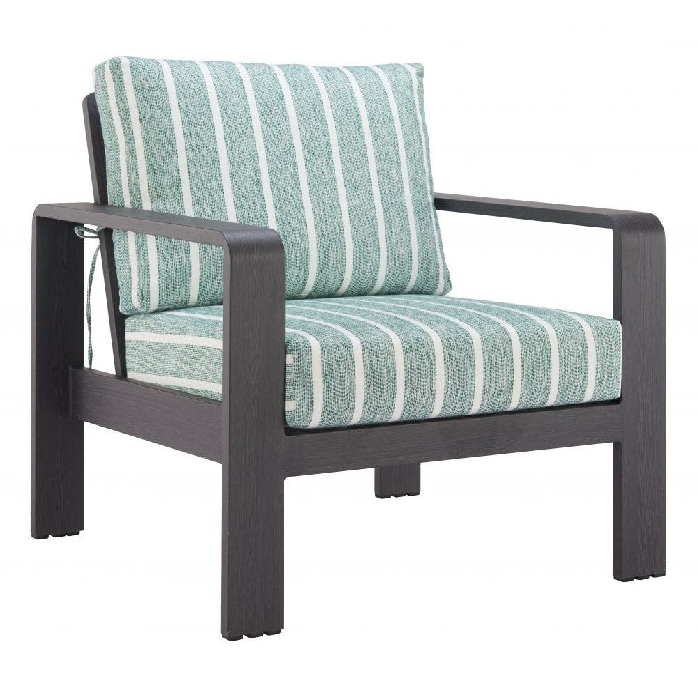 Rolig Armchair Zuo 704088 | Outdoor Olefin Fabric, Faux Wood Aluminum | Green