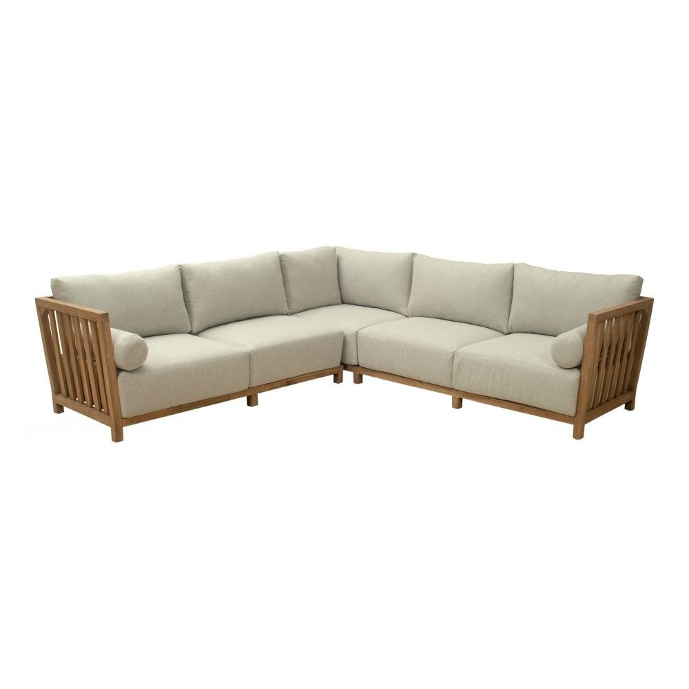 Teras Sectional Zuo 704097 | Outdoor Olefin Fabric, Painted Acacia Wood | Gray