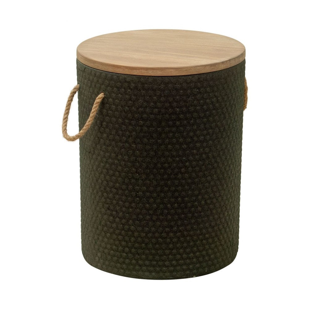 Beban Side Table Zuo 704105 | Painted Acacia Wood, Faux, Concrete Super Poly-Stone | Natural & Black